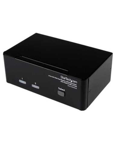 StarTech.com 2 Port DVI VGA KVM Switch mit USB Audio und USB 2.0 Hub - Dual Monitor KVM Umschalter