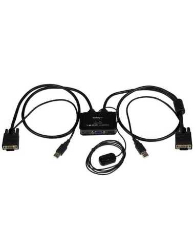 StarTech.com 2 Port VGA USB KVM Switch Kabel - VGA KVM Umschalter USB Powered mit Fernumschaltung