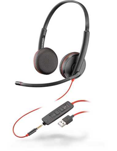 POLY Blackwire C3225 Kopfhörer Kabelgebunden Kopfband Büro Callcenter USB Typ-A Schwarz
