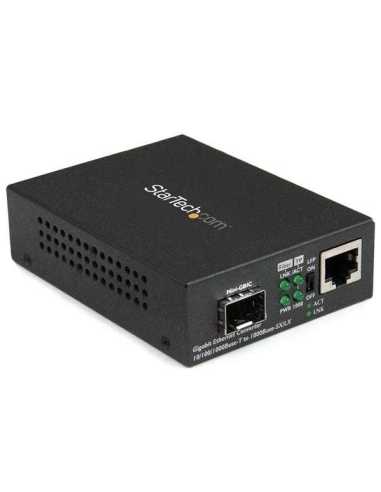 StarTech.com Conversor de Medios Ethernet Gigabit a Fibra con SFP abierto