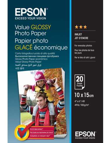 Epson Value Glossy Photo Paper - 10x15cm - 20 Blätter