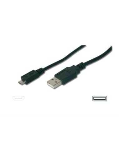 ASSMANN Electronic USB 2.0 Anschlusskabel, Typ A - micro B St St, 3.0m, USB 2.0 konform, sw
