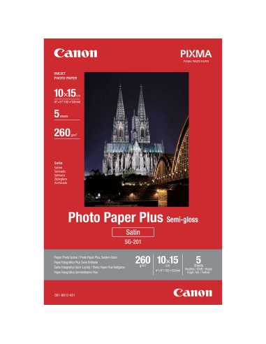 Canon SG-201 Fotopapier Plus Seidenglanz 10 x 15 cm – 5 Blatt
