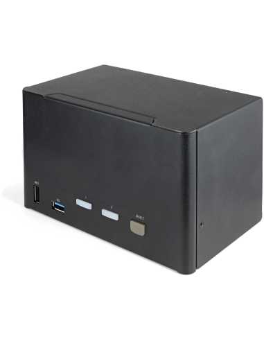 StarTech.com 2 Port Quad Monitor DisplayPort KVM Switch - 4K 60 Hz UHD HDR - DP 1.2 KVM Umschalter mit USB 3.0 Hub mit 2