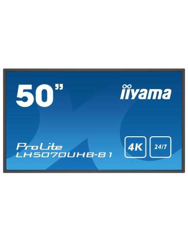 iiyama LH5070UHB-B1 Signage-Display Digital Signage Flachbildschirm 125,7 cm (49.5") VA 700 cd m² 4K Ultra HD Schwarz