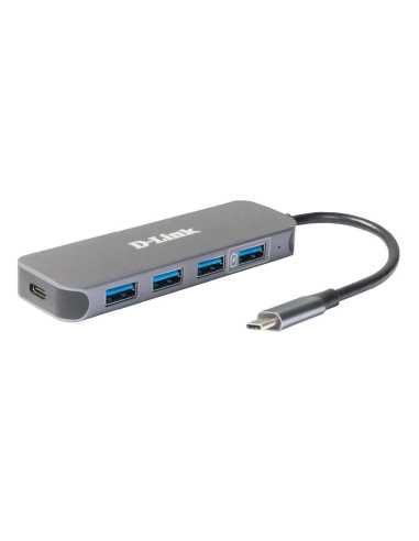 D-Link DUB-2340 Schnittstellen-Hub USB Typ-C 5000 Mbit s Grau