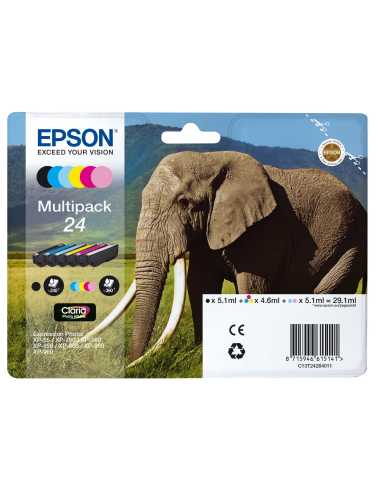 Epson Elephant Multipack 6-colours 24 Claria Photo HD Ink
