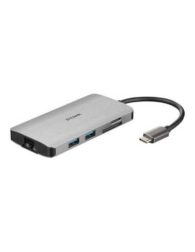 D-Link DUB-M810 laptop-dockingstation & portreplikator Kabelgebunden USB 3.2 Gen 1 (3.1 Gen 1) Type-C Silber