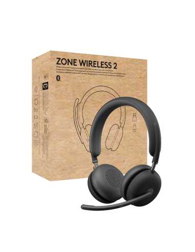 Logitech Zone Wireless 2 Kopfhörer Verkabelt & Kabellos Kopfband Büro Callcenter USB Typ-C Bluetooth Graphit