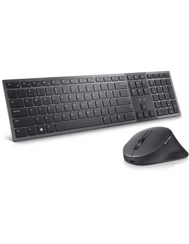 DELL KM900 Tastatur Maus enthalten RF Wireless + Bluetooth QWERTZ Deutsch Graphit