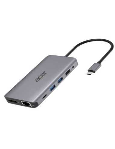 Acer HP.DSCAB.009 base para portátil y replicador de puertos Alámbrico USB 3.2 Gen 1 (3.1 Gen 1) Type-C Plata