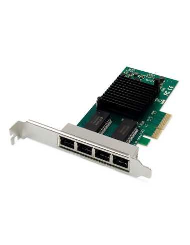 Digitus Tarjeta de red Gigabit Ethernet de 4 puertos, RJ45, PCI Express, Intel I350