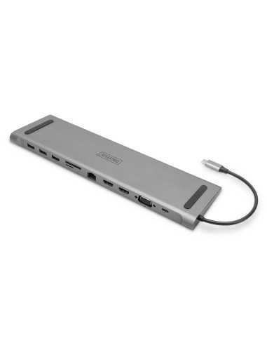 Digitus 11-Port USB-C Dock, grey, 2x HDMI, VGA