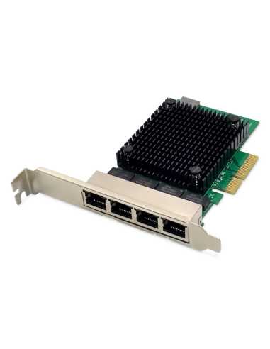 Digitus Tarjeta de red Ethernet 2,5 Gigabit de 4 puertos, RJ45, PCI Express, chipset Realtek
