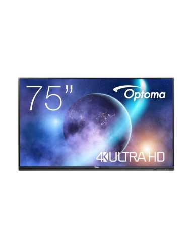 Optoma 5752RK+ Panel plano interactivo 190,5 cm (75") LED 400 cd   m² 4K Ultra HD Negro Pantalla táctil Procesador incorporado