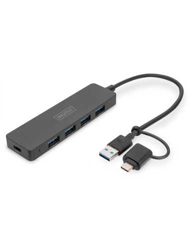 Digitus Hub USB 3.0, 4 puertos, Slim Line
