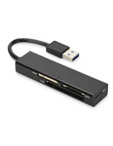 Ednet USB 3.0 MCR lector de tarjeta USB 3.2 Gen 1 (3.1 Gen 1) Negro