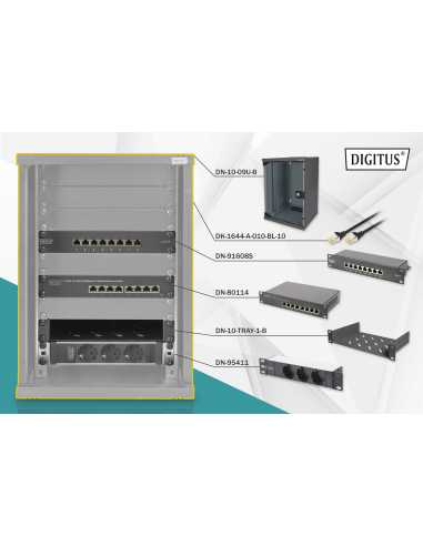 Digitus Netzwerk-Set 254 mm (10") - 9HE, 312 x 300 mm (B x T)