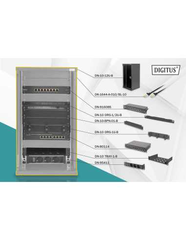 Digitus Netzwerk-Set 254 mm (10") - 12HE, 312 x 300 mm (B x T)