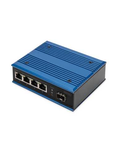 Digitus 4 Port Gigabit Ethernet Netzwerk PoE Switch, Industrial, Unmanaged, 1 SFP Uplink