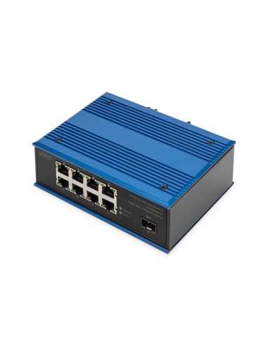 Digitus 8 Port Gigabit Ethernet Netzwerk Switch, Industrial, Unmanaged, 1 SFP Uplink