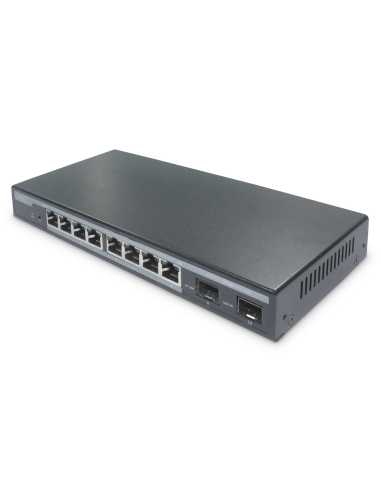 Digitus 8-Port Gigabit PoE Netzwerkswitch, Desktop, L2 managed, 2 Uplinkports, SFP, 86 W, af at