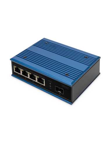 Digitus 4 Port Fast Ethernet Netzwerk Switch, Industrial, Unmanaged, 1 SFP Uplink