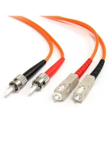 StarTech.com Cable de Fibra Óptica Patch Multimodo 62,5 125 Dúplex ST a SC de 2m – Naranja