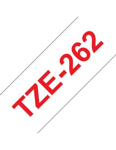 Brother TZE-262 Etiketten erstellendes Band Rot aud Weiss