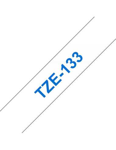 Brother TZE-133 Etiketten erstellendes Band Blau auf transparent