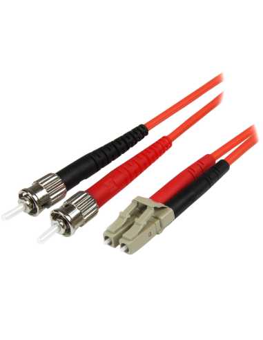 StarTech.com Cable Adaptador de Red de 1m Multimodo Dúplex Fibra Óptica LC-ST 50 125 - Patch Duplex