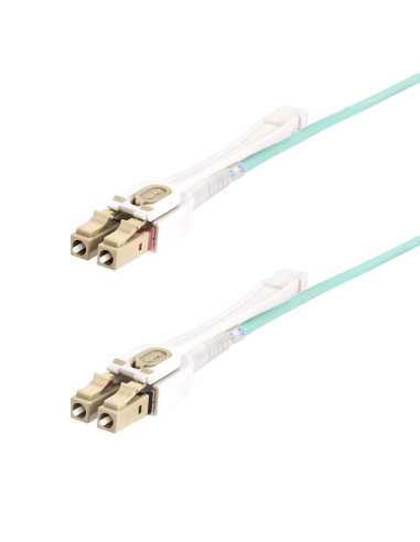StarTech.com Cable de Fibra Óptica Multimodo LC a LC (UPC) OM4 de 4m - con Pestillos - 50 125µm - Redes de 100G - Resistente a