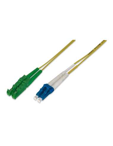 Digitus Cable de conexión de fibra óptica, E2000 (8° APC) a LC (UPC), modo único