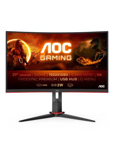 AOC G2 C27G2ZU BK Computerbildschirm 68,6 cm (27") 1920 x 1080 Pixel Full HD LED Schwarz, Rot