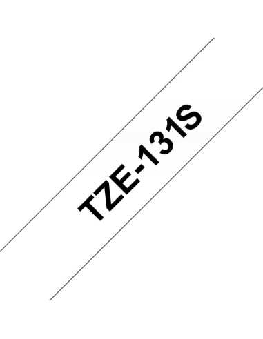 Brother TZE131S Etiketten erstellendes Band Schwarz auf transparent TZe