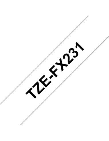 Brother TZE-FX231 Etiketten erstellendes Band Schwarz auf weiss TZ