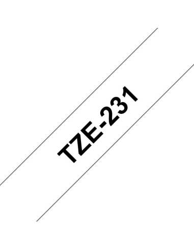 Brother TZE-231 Etiketten erstellendes Band Schwarz auf weiss