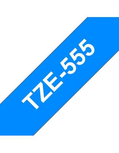 Brother TZE-555 Etiketten erstellendes Band Weiss auf Blau