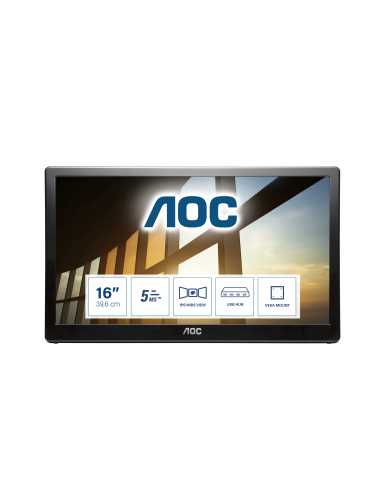 AOC 59 Series I1659FWUX Computerbildschirm 39,6 cm (15.6") 1920 x 1080 Pixel Full HD LCD Schwarz