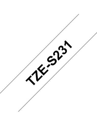 Brother TZE-S231 Etiketten erstellendes Band Schwarz auf weiss TZ