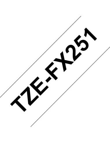 Brother TZE-FX251 Etiketten erstellendes Band Schwarz auf weiss