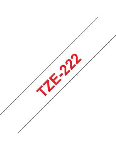 Brother TZE-222 Etiketten erstellendes Band Rot aud Weiss