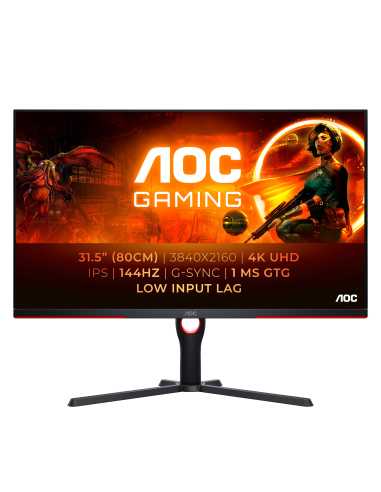 AOC G3 U32G3X BK LED display 80 cm (31.5") 3840 x 2160 Pixel 4K Ultra HD Schwarz, Rot