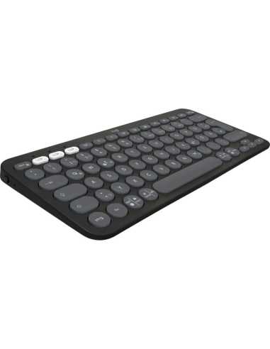 Logitech Pebble Keys 2 K380s teclado RF Wireless + Bluetooth QWERTZ Alemán Grafito