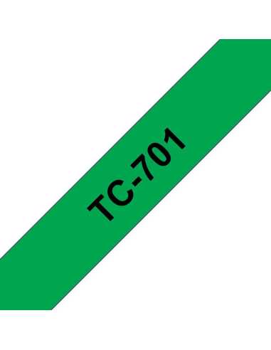 Brother TC-701 cinta para impresora de etiquetas Negro sobre verde