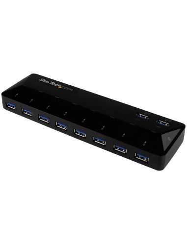 StarTech.com 10 Port USB 3.0 Hub mit Lade- und Sync Port - 5Gbps - 2 x 1,5A Ports