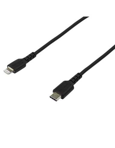 StarTech.com 2m strapazierfähiges schwarzes USB-C auf Lightning-Kabel - Hochbelastbare, robuste Aramidfaser - USB Typ-C auf