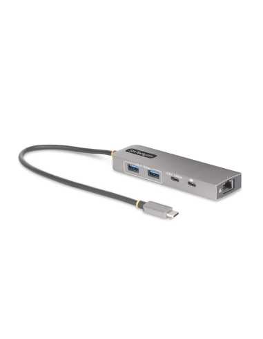 StarTech.com Hub USB-C de 3 Puertos con Red Ethernet de 2,5Gbps y Entrega de Alimentación PD de 100W de Paso - USB 3.2 10Gbps -