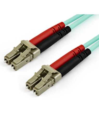 StarTech.com Cable de 15m de Fibra Óptica Multimodo OM3 LC a LC UPC - Full Duplex 50 125µm - para Redes de 100G - LOMMF VCSEL -