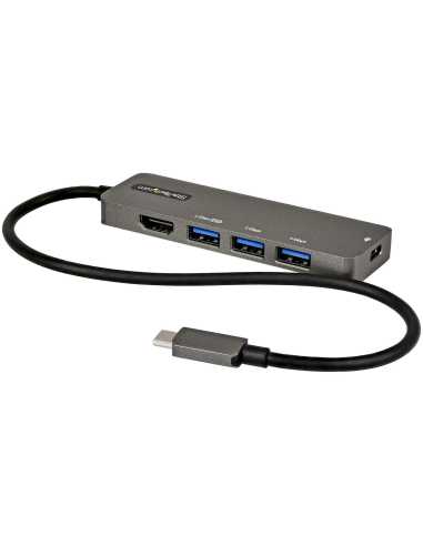 StarTech.com USB-C Multiport Adapter - USB-C auf HDMI 2.0b 4K 60Hz (HDR10), 100W Power Delivery Pass-Through, 4-Port USB 3.0